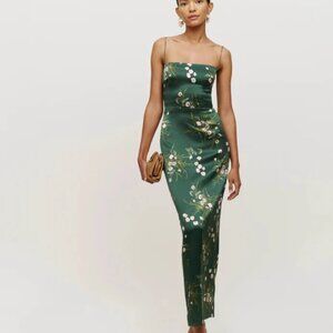 Reformation Frankie Silk Dress Buena 💚 Brand New 💚